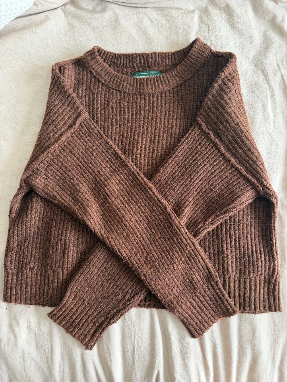 American Eagle Outfitters Brown Crewneck Sweater